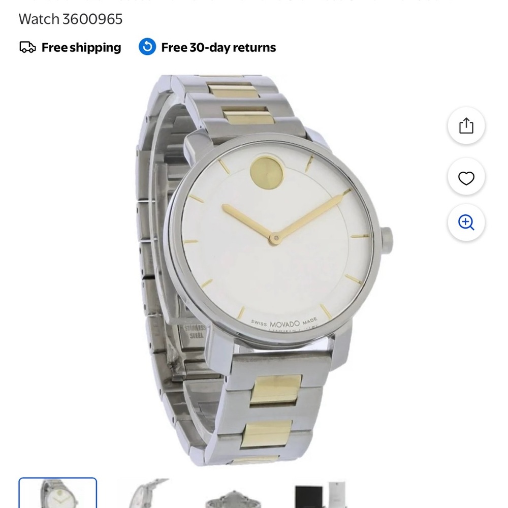 Movado Two-Tone Silver and Gold womens Watch Sold